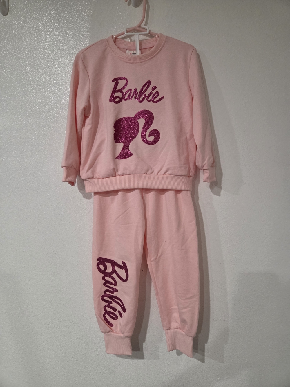 Barbie Pink Glitter Logo 2-Piece Outfit